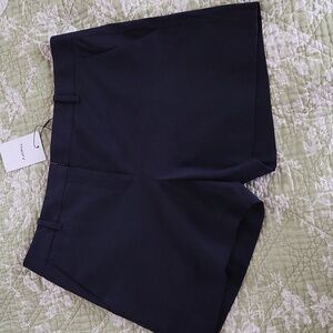 Nwt Theory Lynie Linen Blend  Taylored Shorts, Navy